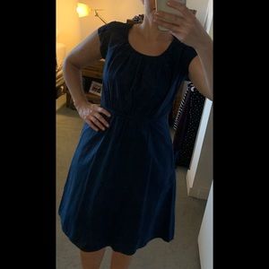 Navy blue empire waist dress with pockets!!